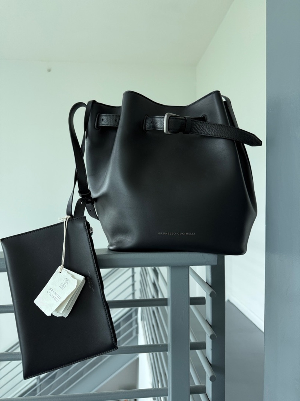 Brunello Cuccinelli Black Bucket Bag